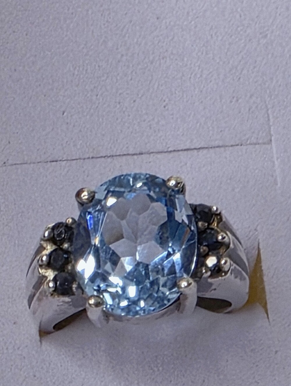 Blue Topaz and Sapphire Sterling Silver Ring